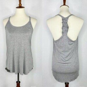 NEW Chaser Ruffle Racerback Grey Tank Size M
